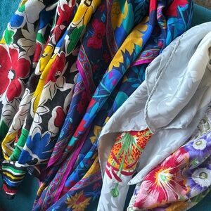 3 scarf bundle silk floral shawl italy italian